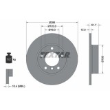 Set disc frana BMW 3 (E36) 09.90-11.98, Z3 Roadster (E36) 10.95-01.03, Fata, 286X12mm, plin, TEXTAR