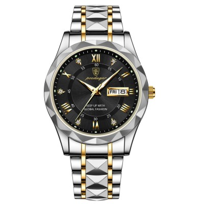Ceas barbatesc Poedagar Quartz Analog Data Indici luminosi Argintiu foto