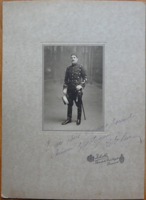 Foto pe carton , General Grigore Odobescu , cu autograf , inceput de secol 20 foto