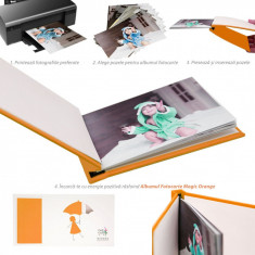 Album fotocarte 10x15, personalizabil, hartie foto inclusa, magic orange foto