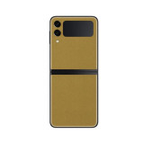 Cumpara ieftin Set Doua Folii Skin Acoperire 360 Compatibile cu Samsung Galaxy Z Flip 3 Wrap Skin Gold Metalic Matt, Auriu, Oem