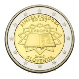 Slovenia 2 Euro 2007 Tratatul Roma UNC, Rara! Moneda Euro Slovenia, Editie Colectie, Numismatica