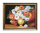 Cumpara ieftin Tablou vaza cu flori pictat manual inramat, Armonie, 55x45cm ulei pe panza, Constantin Feraru
