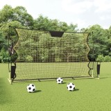 VidaXL Plasă rebounder fotbal, negru și galben 183x85x120 cm poliester