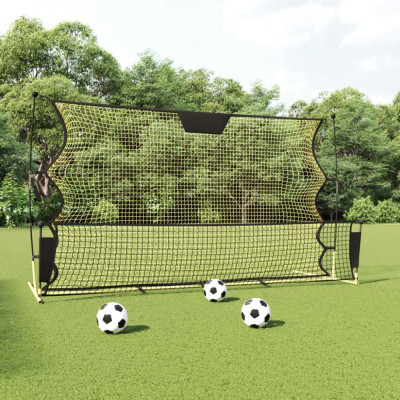 vidaXL Plasă rebounder fotbal, negru și galben 183x85x120 cm poliester foto