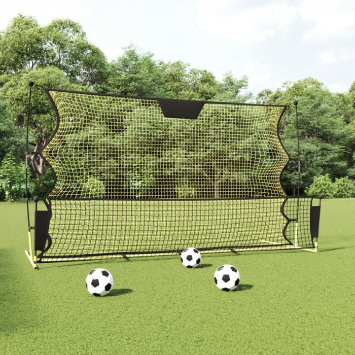 vidaXL Plasă rebounder fotbal, negru și galben 183x85x120 cm poliester