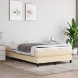 vidaXL Cadru de pat box spring, crem, 120x200 cm, textil