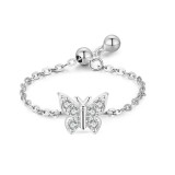 Cumpara ieftin Inel reglabil argint 925, JW1826, model fluture, placat cu rodiu