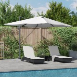 vidaXL Umbrela cantilever cu LED-uri Bej 352x251x265 cm Aluminiu