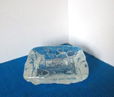 Scrumiera cristal masiv (24%PbO) suflat manual in mulaj de grafit - Demant serie - design Gote Augustsson, Ruda Glasbruk Suedia foto