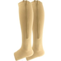 Sosete compresive cu fermoar FOXMAG24, unisex, crem, marimea S/M