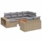 Set canapele de gradina cu perne, 11 piese, bej, poliratan