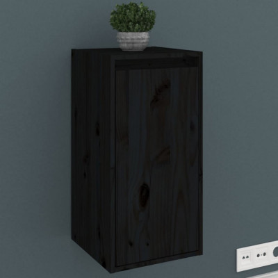 Dulap de perete, negru, 30x30x60 cm, lemn masiv de pin GartenMobel Dekor foto