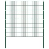 vidaXL Panou de gard cu st&acirc;lpi din fier, verde, 176,5x160 cm 144935