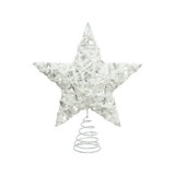 Cumpara ieftin Decoratiune varf de brad - Treetopper Iron Glitter White / Silver | Kaemingk