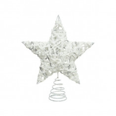 Decoratiune varf de brad - Treetopper Iron Glitter White / Silver | Kaemingk