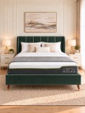 Pat Belmonde 160x200 Lada de Depozitare Tapitat Catifea Verde (cod ML2304-14)