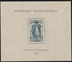 Togo Colonii franceze 1937 - Omnibuse , Expozitia Mondiala Paris , colita nedantelata , MNH , Mi.113