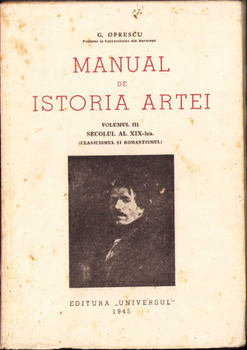 HST C6655 Manual de istoria artei volumul III 1945 Oprescu