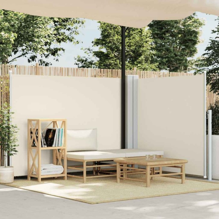 Copertină laterală retractabilă, crem, 140 x 600 cm