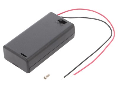 Suport baterii 2x AA R6 cu cabluri si comutator COMF SBH-321-3AS foto
