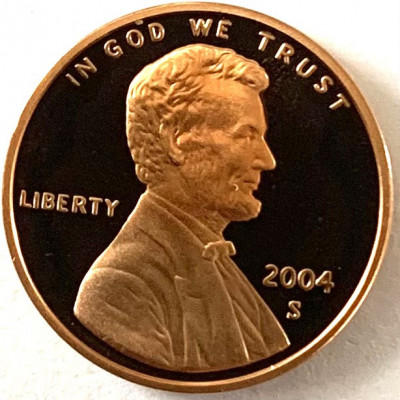 AMERICA 1 CENT 2004 PROOF LITERA S.( Memorialul Lincoln) foto