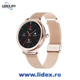 Smartwatch Rubin GOLD IdealStore Full HD, Ecran de 1.09Inch cu rezolutie 240x240, Monitorizare tensiune arteriala si frecventa cardiaca, Rezistent la