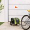 vidaXL Remorcă bicicletă animale companie verde/gri textil oxford/fier 93871