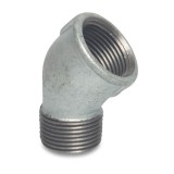 Fiting Filetat din Fonta Maleabila, Cot 45 Grade, 3/4 Toli