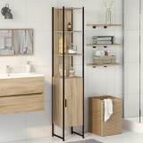 vidaXL Dulap de baie, stejar sonoma, 33x33x185,5 cm, lemn prelucrat