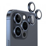 Folie de protectie Camera Spate Lito S+ pentru Apple iPhone 15 Pro Max / 15 Pro, Sticla Securizata, Albastra