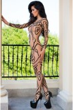 Erotica Bodystocking Chilirose, Animal Print, S-L#
