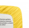 Cearceaf de pat cu elastic, bumbac natural 100%, galben pal - 200/200