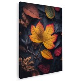 Tablou canvas frunze toamna in nuante galben, rosu, maro 1069 Tablou canvas pe panza CU RAMA 40x60 cm