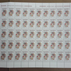 TIMBRE ROMANIA MNH LP1479/1999 Sfintele Paști -Ouă încondeiate -coală 50 timbre