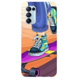 Husa compatibila cu Oppo A12 4G model Skater Girl, Silicon, TPU, Viceversa, Transparent, Carcasa