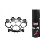 Cumpara ieftin Set rozeta model Craniu si spray paralizant chili DEPOX&reg;, argintiu/negru, 12 cm/60 ml