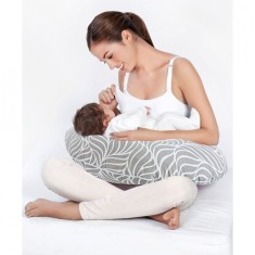 Perna pentru alaptat 2 in 1 Nursing Pillow, BabyJem (Culoare: Gri) foto
