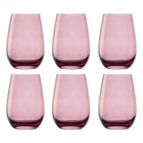 Set 6 pahare colorate ELEMENTS Liliac 465 ml, trenduri actuale, spălare dishwasher