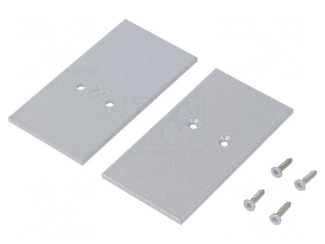 Obturator Argintiu pentru Profil LED 2 Bucăți 33,4x62,3x2mm Oțel
