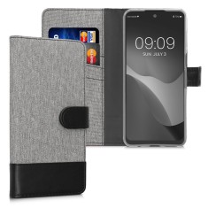 Husa Kwmobile pentru Motorola Moto G22, Textil, Gri/Negru, 58211.22 foto