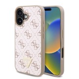 Husa originala Guess iPhone 16 Plus Hardcase 4G Triangle Metal Logo, alb, GUHCP16MPG4GPH