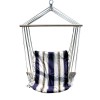 Hamac tip Scaun Strend Pro, Albastru/Alb, 100x50 cm, Max 150 kg, Bumbac, Agățat, Grădină/Balcon