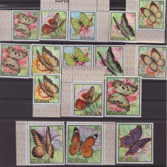 174-Burundi-Fluturi-Serie de 16 timbre nestampilate