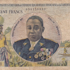 FRENCH EQUATORIAL AFRICA CAMEROUN CAMEROON CAMERUN 100 FRANCS ND(1957) UZATA