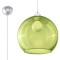 Lampă Suspendată Ball Verde Oțel/Sticlă 1 Bec Rotund Minimalist De Interior
