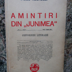 Iacob Negruzzi - Amintiri din Junimea 1939