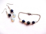 set bratara si cercei cu lapis lazuli si piatra lunii 35559