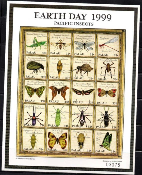 PALAU 1999, Fauna, Insecte, serie neuzata, MNH