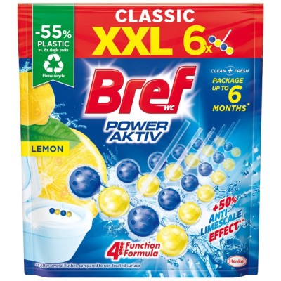 Odorizant wc baie Bref Power Aktiv Lemon, 6 x 50 g foto